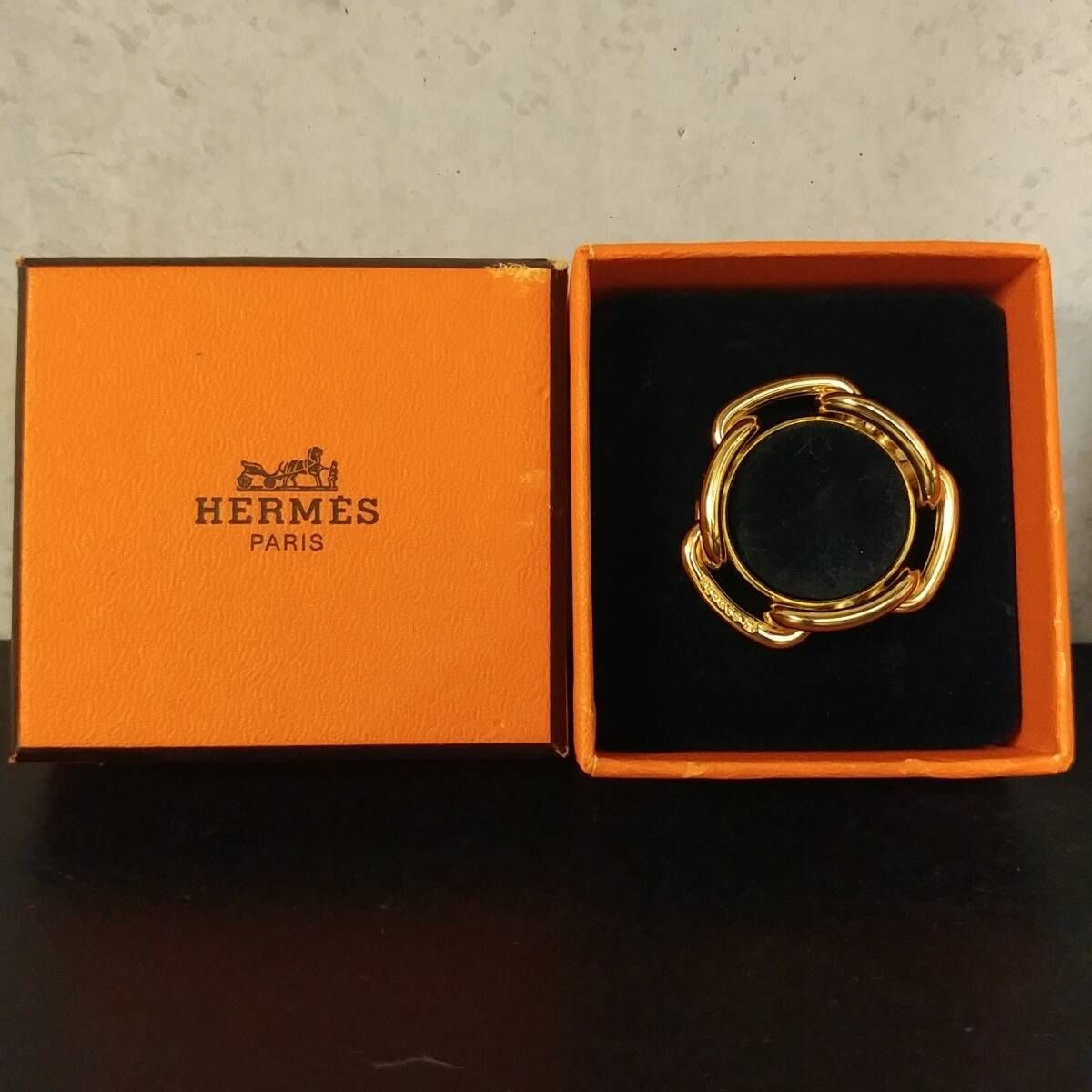 HERMES エルメス スカーフリング シェーヌダンクル スカーフ留め 箱 