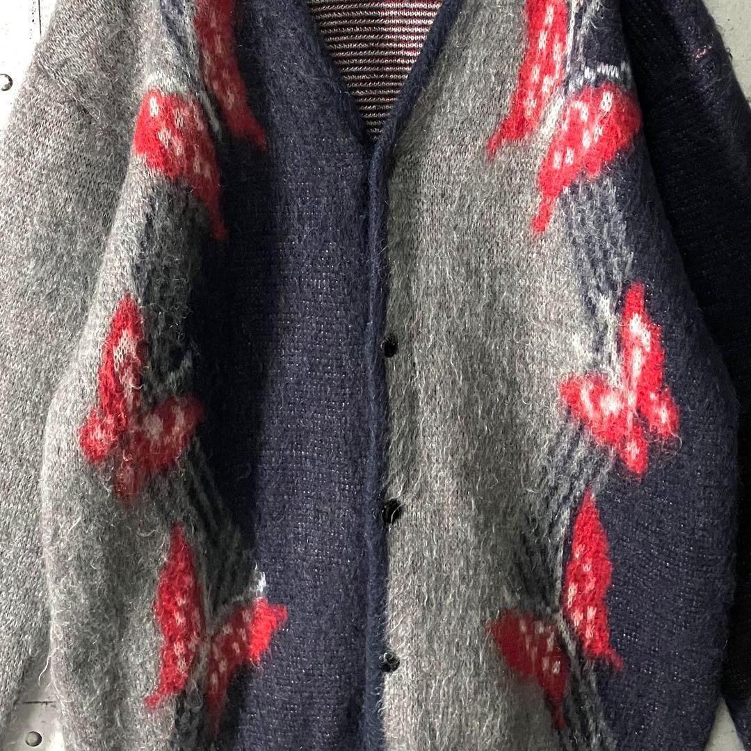 ニードルス Needles パピヨン柄 蝶 モヘア カーディガン Mサイズ L