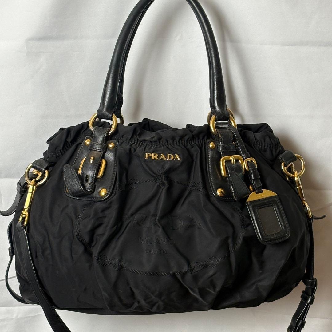 B (目立った傷や汚れなし)】極美品 PRADA プラダ トート ハンドバッグ 