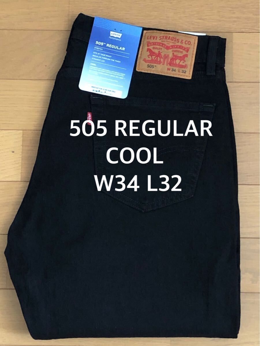 Levi's 505 REGULAR BLACK COOL COLLECTION W34 L32