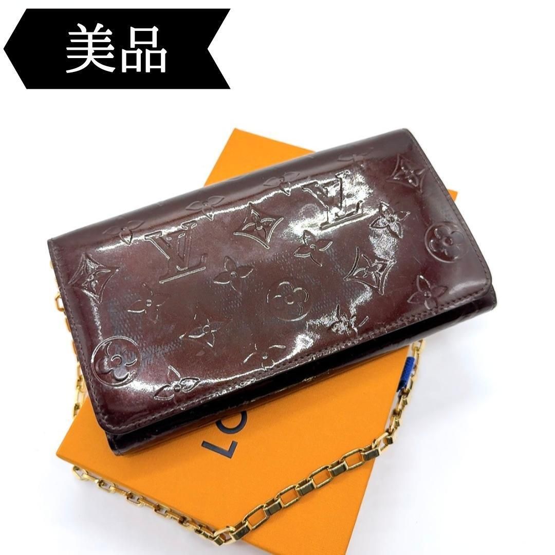 ◇ルイヴィトン◇M90088/ヴェルニ/ポルトフォイユ/サラ/チェーン/長財布