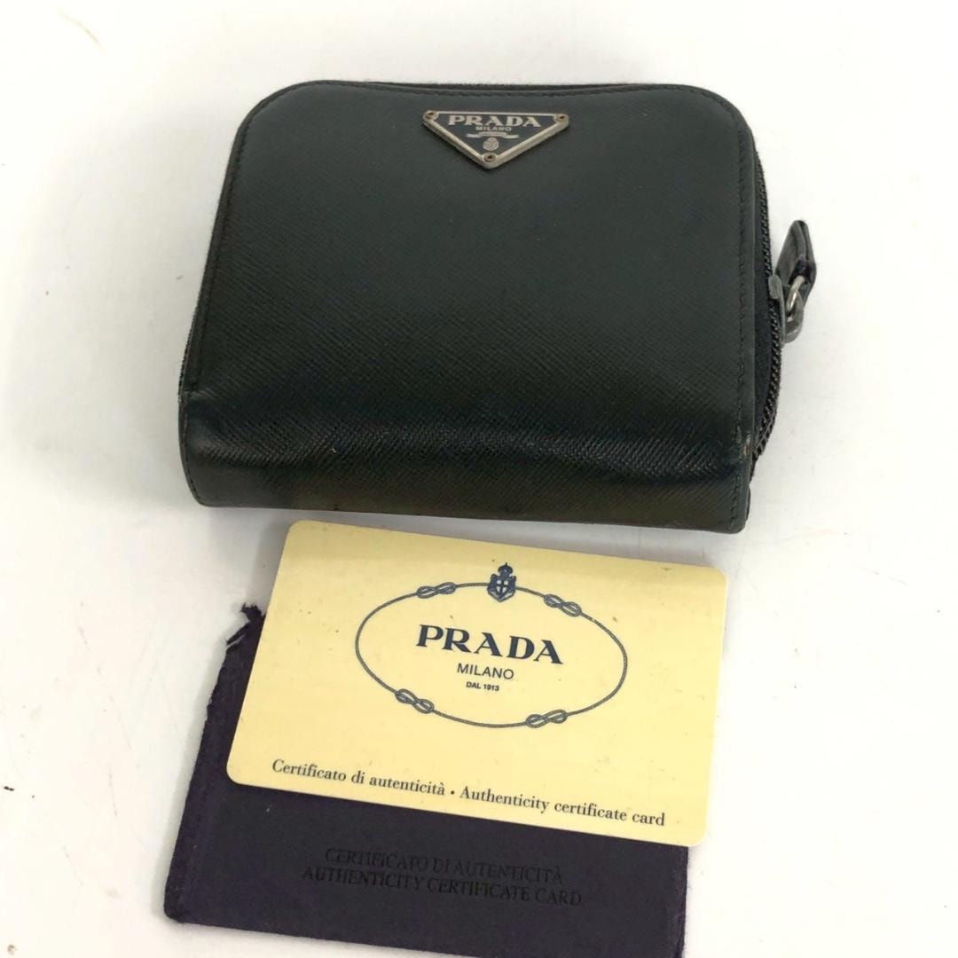 C (やや傷や汚れあり)】PRADA プラダ 財布 ブラック メンズ ブランド