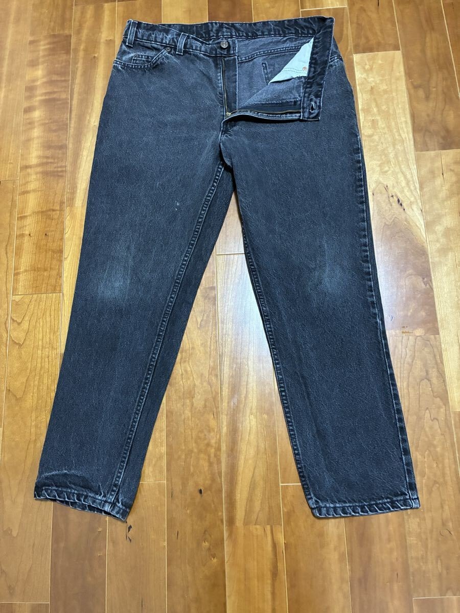 Levi’s 550 後染めサルファブラック Husky USA製 テーパード オリジナルレングス 70.5 cm