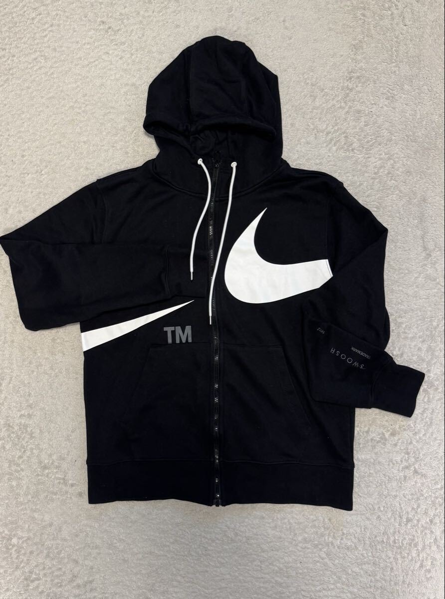 ☆超希少 美品XL☆NIKE ナイキ ビッグスウッシュ フルジップパーカー 黒