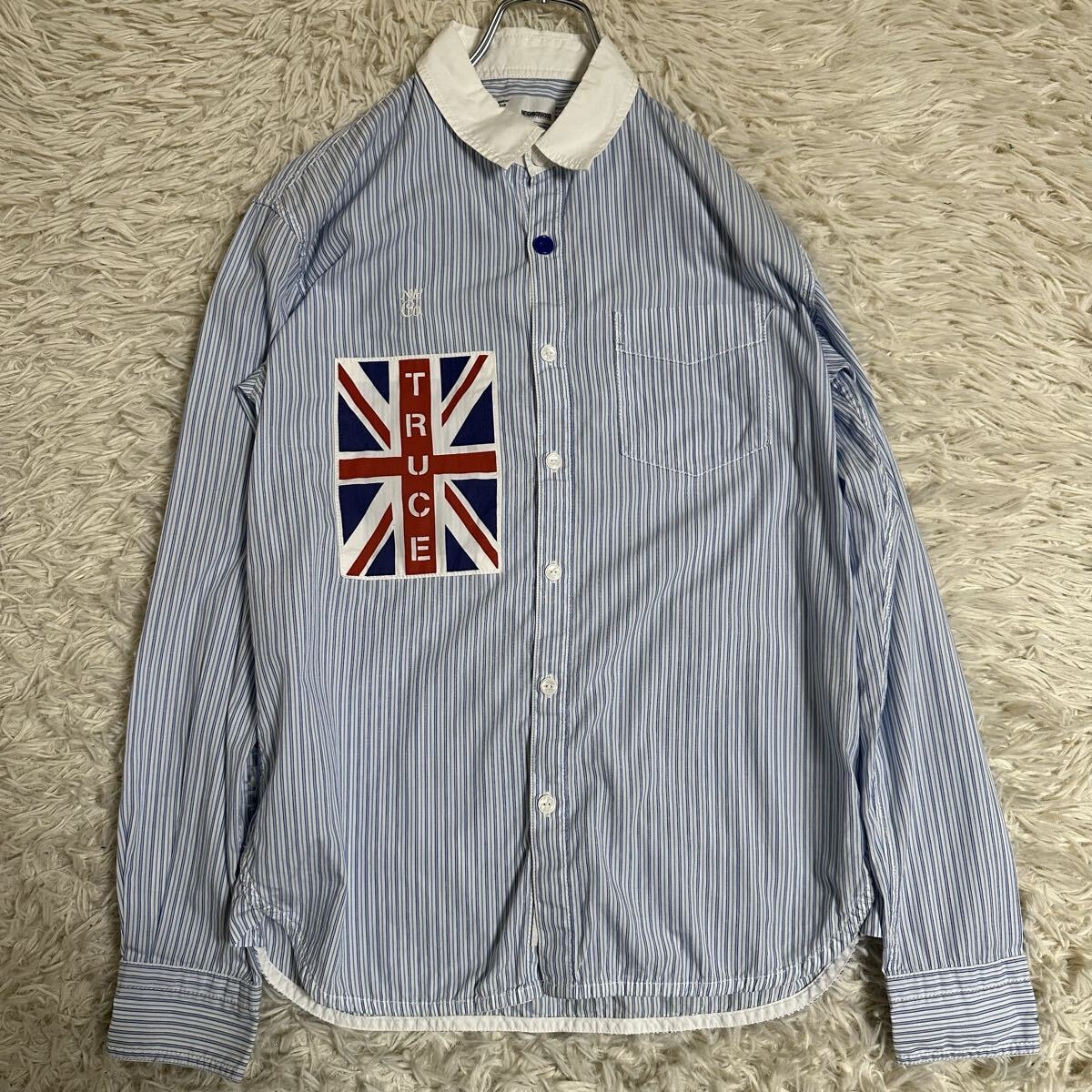 希少【NEIGHBORHOOD】 ネイバーフッド S シャツ ストライプ 刺繍