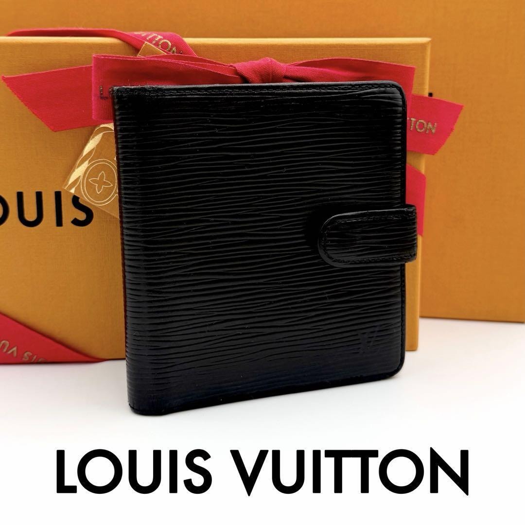 ルイヴィトン エピ ポルトビエ コンパクト 二つ折り財布 ブラック ルイヴィトン エピ ポルトビエ コンパクト 二つ折り財布 折り