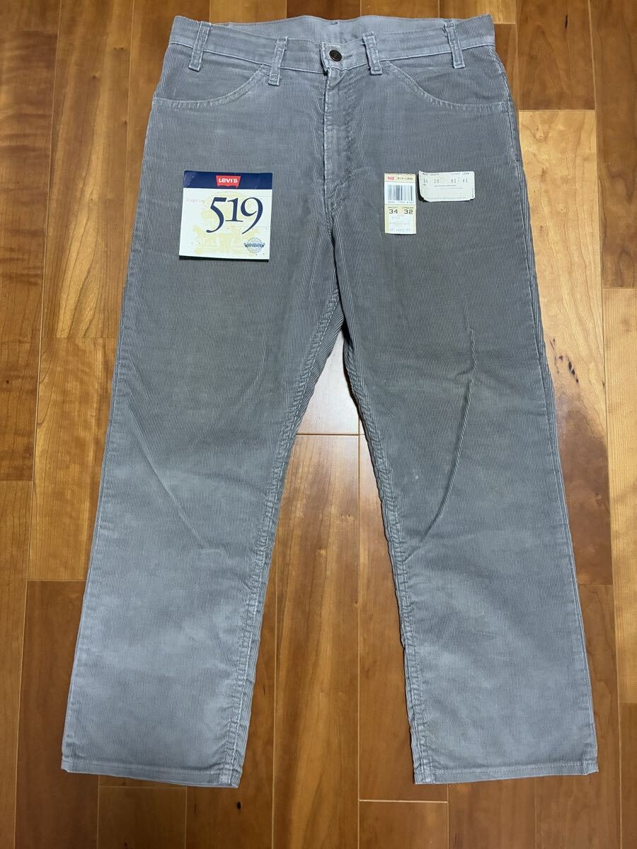 Levi’s 519 コーデュロイパンツ USA製 グレー W34 フラッシャー タグ付き