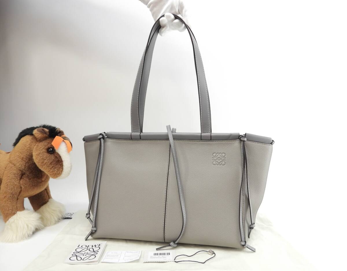 ロエベ クショントートバッグ スモール レザー灰 ショルダーバッグ 極美品@272010 3