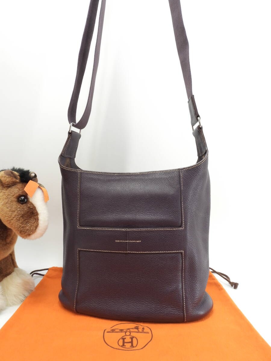 エルメス グッドニュースPM トリヨンクレマンス レザン ポシェット クロスボディバッグ 美品@□L 8