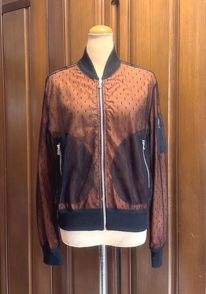 RED VALENTINO レッド・ヴァレンティノ・イタリア製★チュールレース・ブルゾン・ジャケット・ブラック×オレンジ・40/M★美品