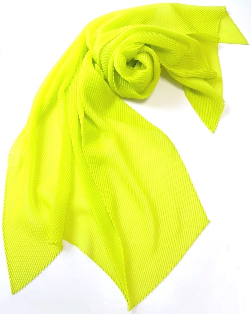 ISSEY MIYAKE イッセイミヤケ SCARF ME ミー プリーツ スカーフ ストール ライムイエロー
