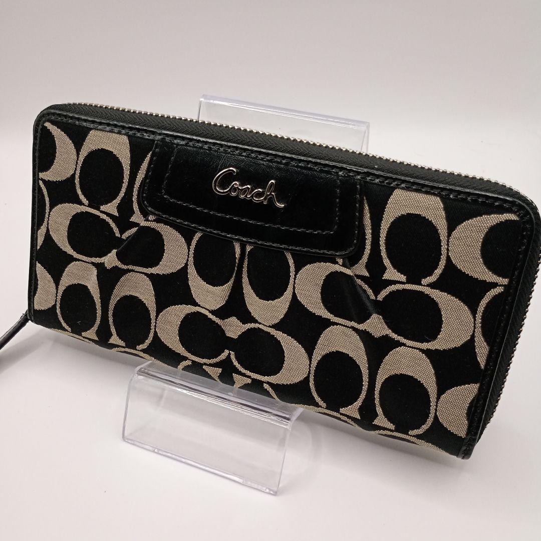 COACH コーチ シグネチャー 長財布 ラウンドファスナーウォレット