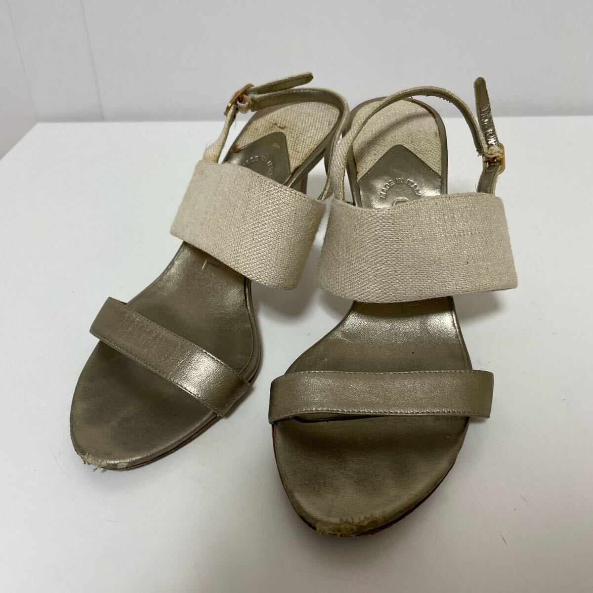CHANEL シャネル キャンバス サンダル ミュール 35 1/2 中古