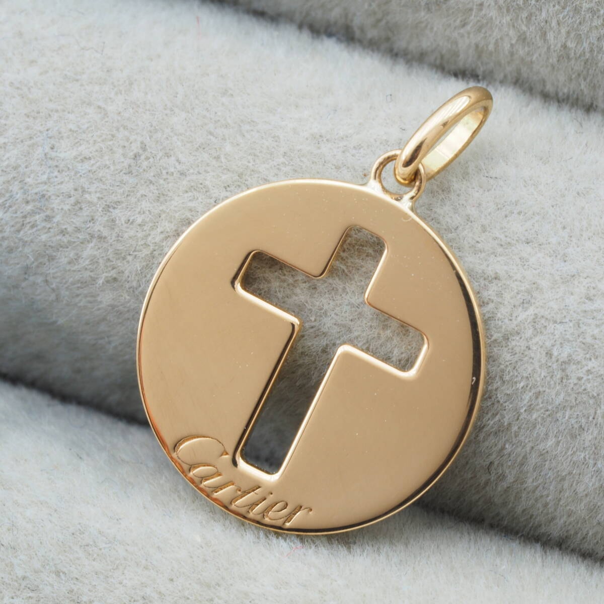 カルティエ ペンダントトップ クロス メダル コイン K18YG 保証書