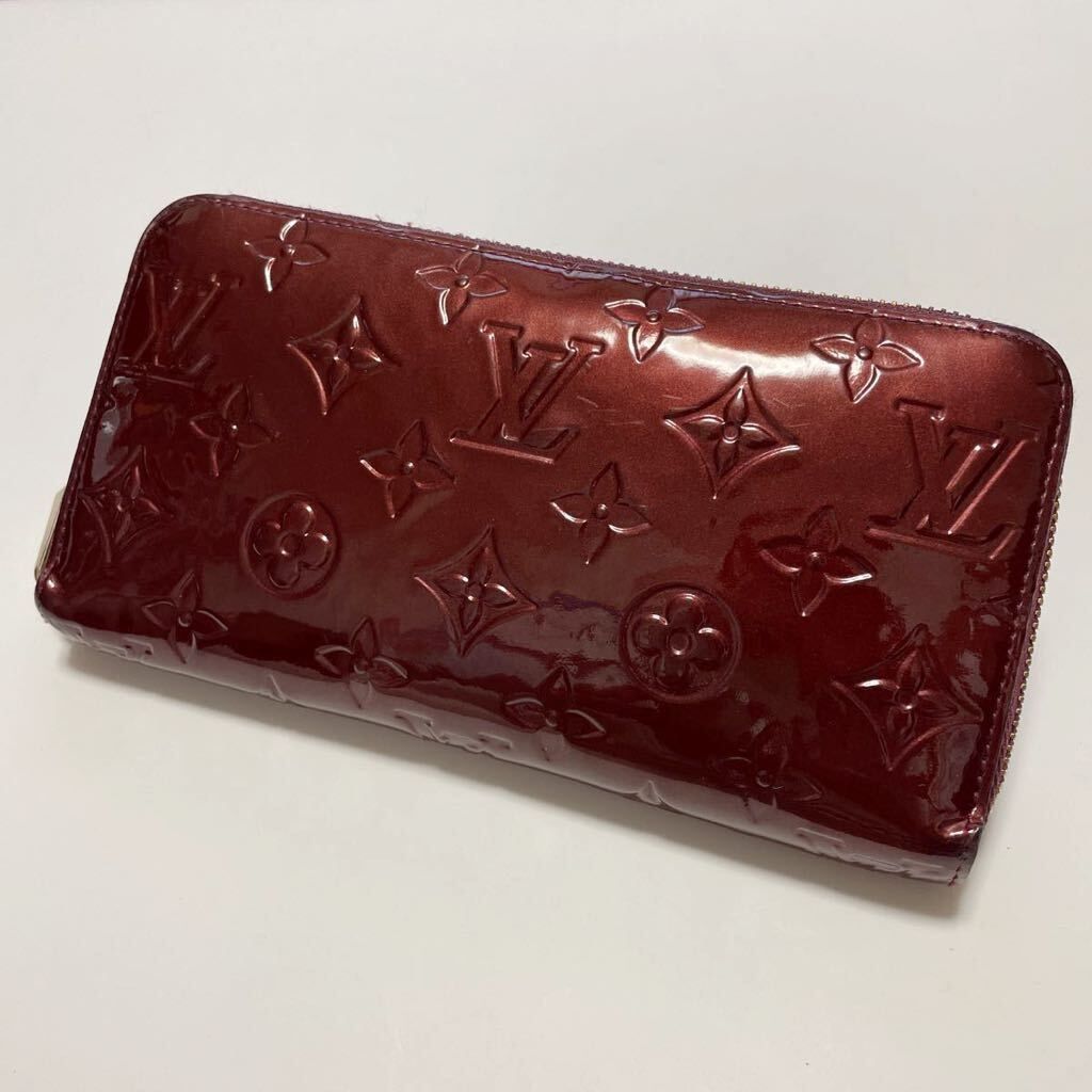 ★LOUIS VUITTON ルイ ヴィトン ヴェルニ ルージュ ジッピーウォレット 長財布【鑑定済み 本物保証】