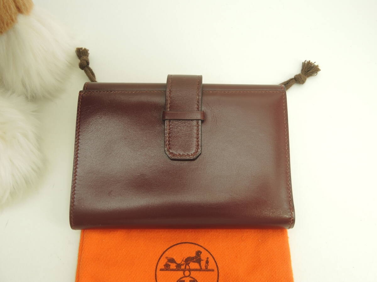 エルメス 3折財布 Boxカーフ ボルドー コンパクトウォレット ヴィンテージ@ 2