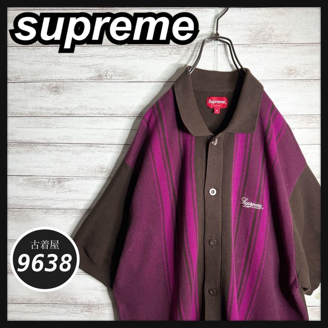 【入手困難!!】シュプリーム 刺繍 コットンニットシャツ 半袖シャツ