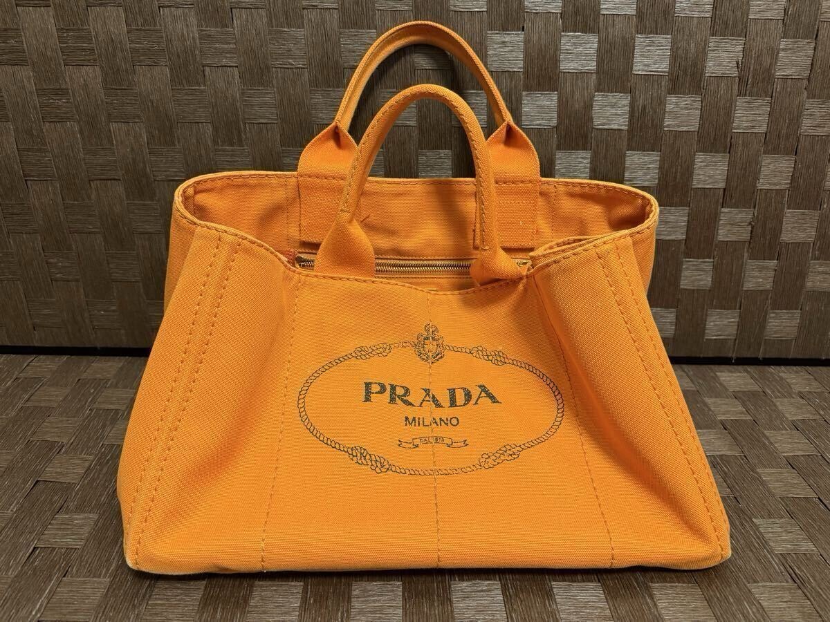 【本物保証】 【美品】 プラダ PRADA カナパトート BN1872オレンジ