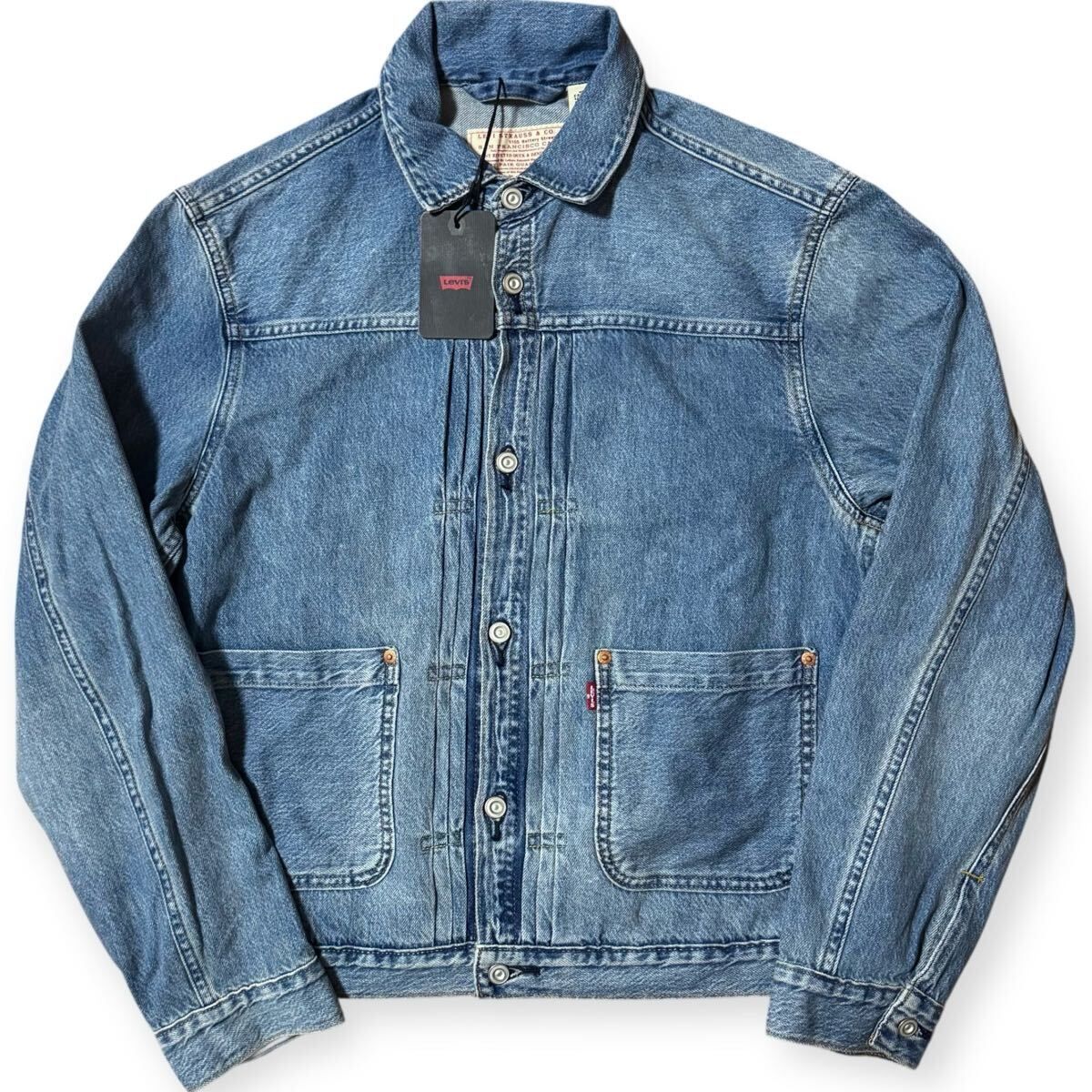 タグ付 Levi's ヴィンテージ デニム プリーツ トラッカージャケット Mサイズ ユーズド加工