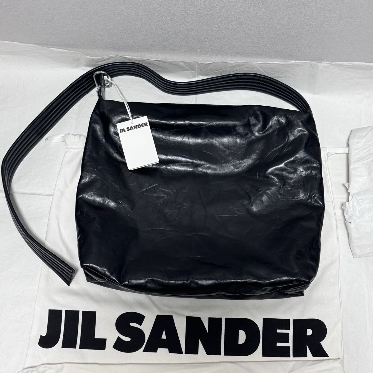 新品未使用　JIL SANDER オールレザー製ショルダーバッグ　CALF LEATHER QUILTED SHOULDER BLACK ジルサンダー　定価547800円