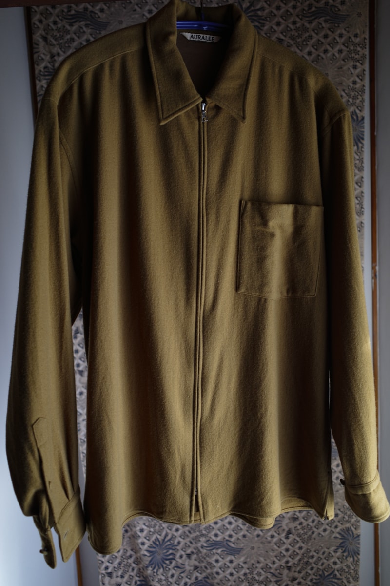 オーラリー　super soft wool flannel zip shirts サイズ3