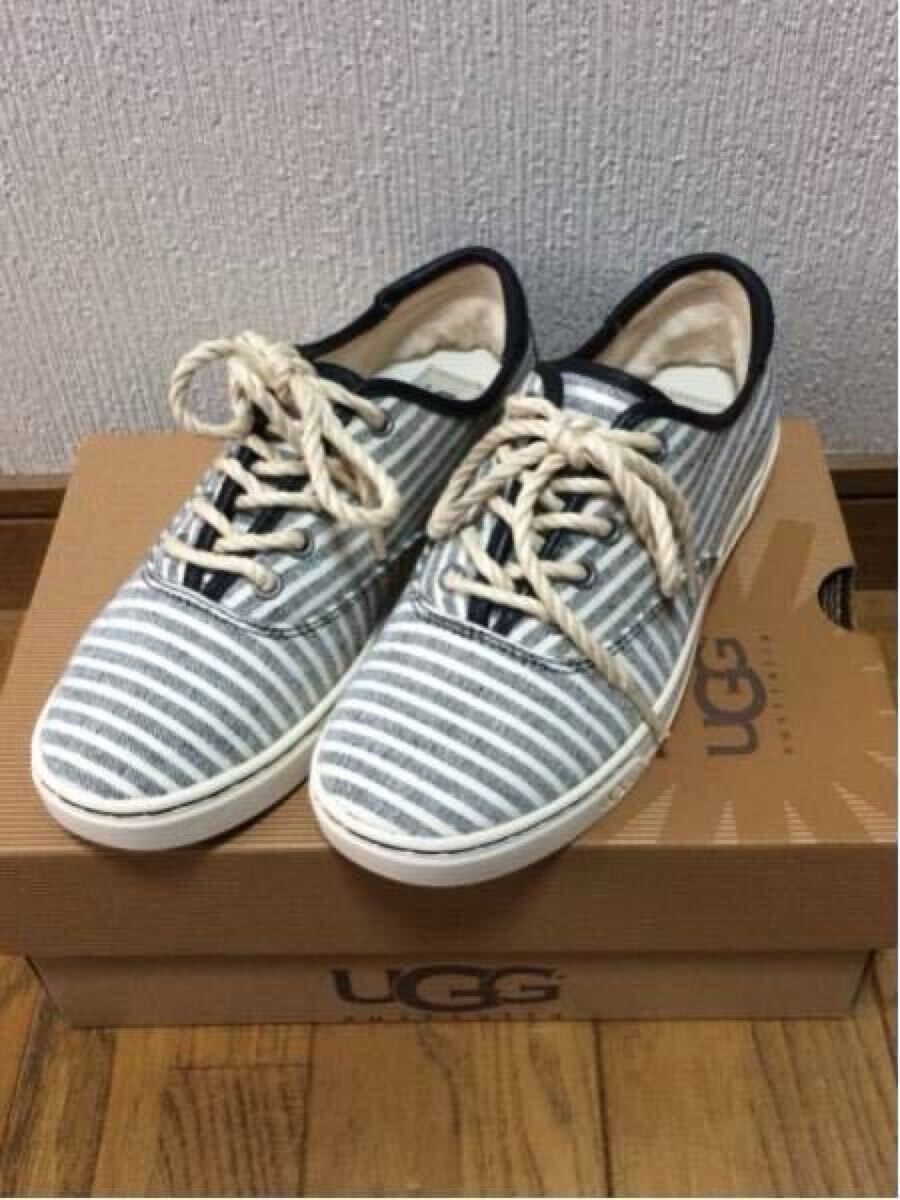 UGG W EYAN II STRIPE 1007510 W スニーカー アグ ブラック 黒 ストライプ 36 23.0cm