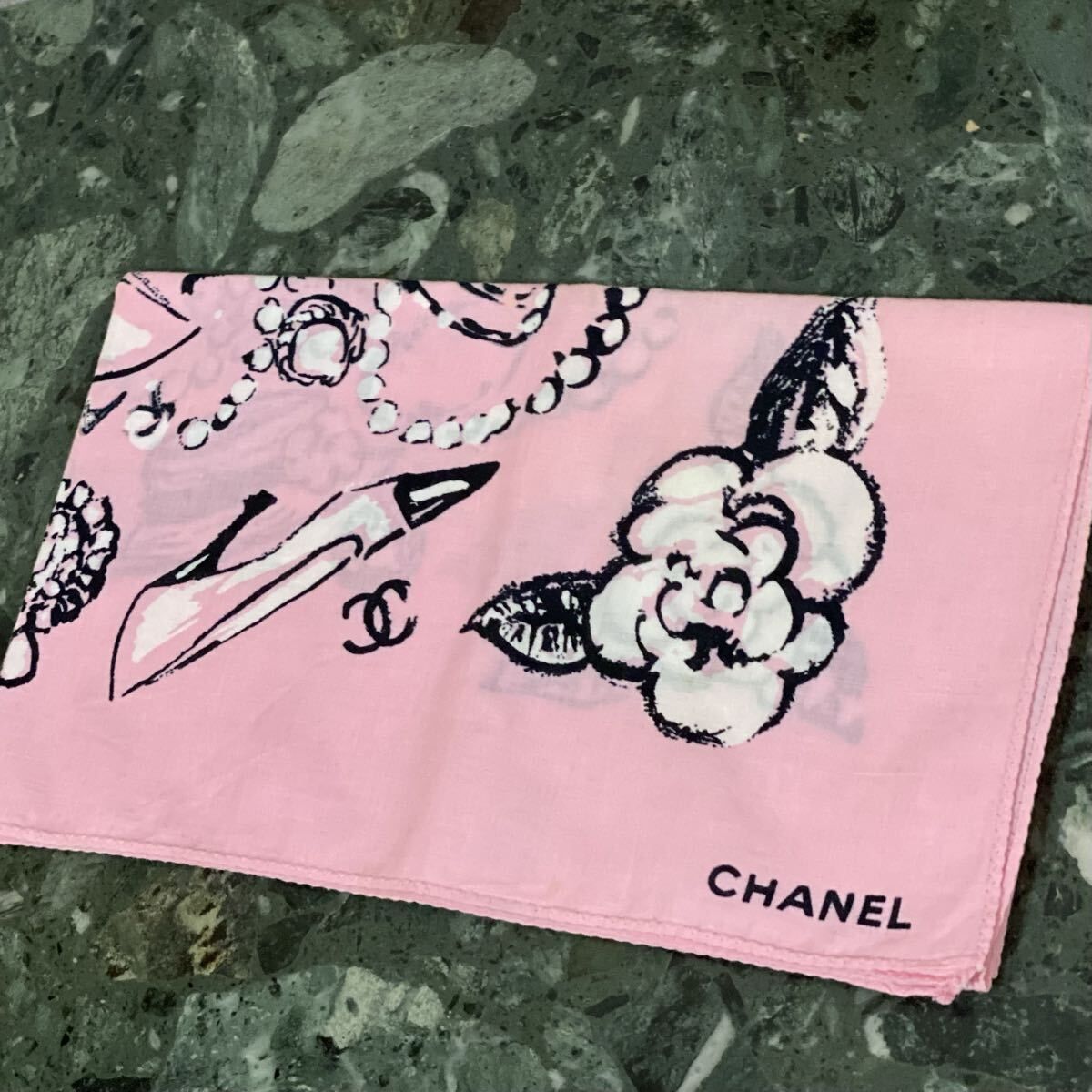 VINTAGE CHANEL ハンカチーフ ピンク カメリア ココマーク アクセサリー ジュエリー リボン 靴 ハット ヴィンテージシャネル