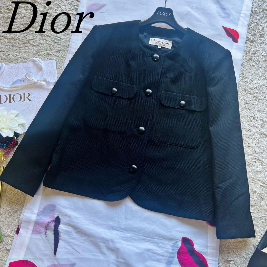 B (目立った傷や汚れなし)】【良品】Christian Dior ノーカラー