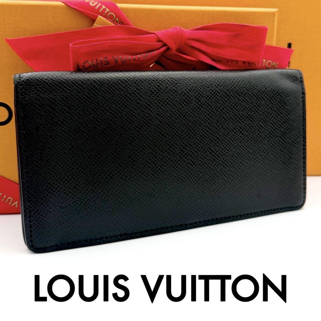 ☆新型☆LOUIS VUITTON ルイヴィトン タイガ ポルトフォイユロン 二つ折り長財布 札入れ メンズ レディース ブラック 黒 ウォレット