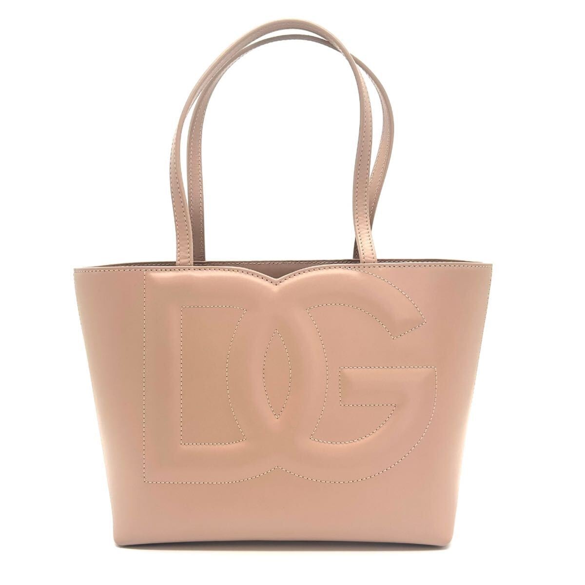 DOLCE＆GABBANA　BAG　ドルチェアンドガッバーナ　トートバッグ　DGロゴ　ドルガバ　ピンク　ベージュ　レザー　BB7337　ハンドバッグ