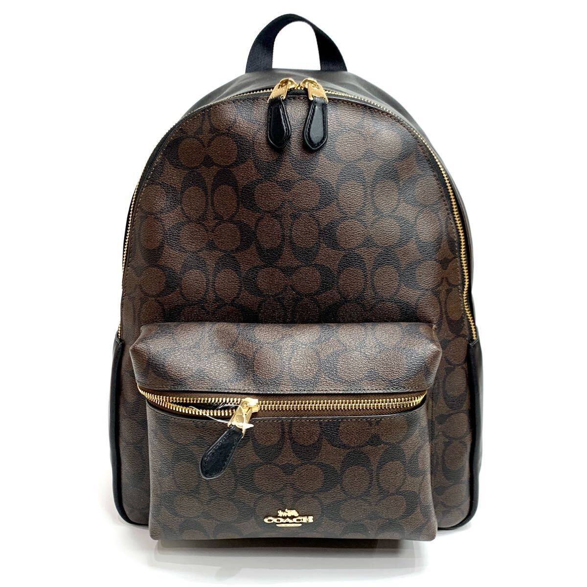 COACH コーチ リュック ブラック レザー ブラウン
