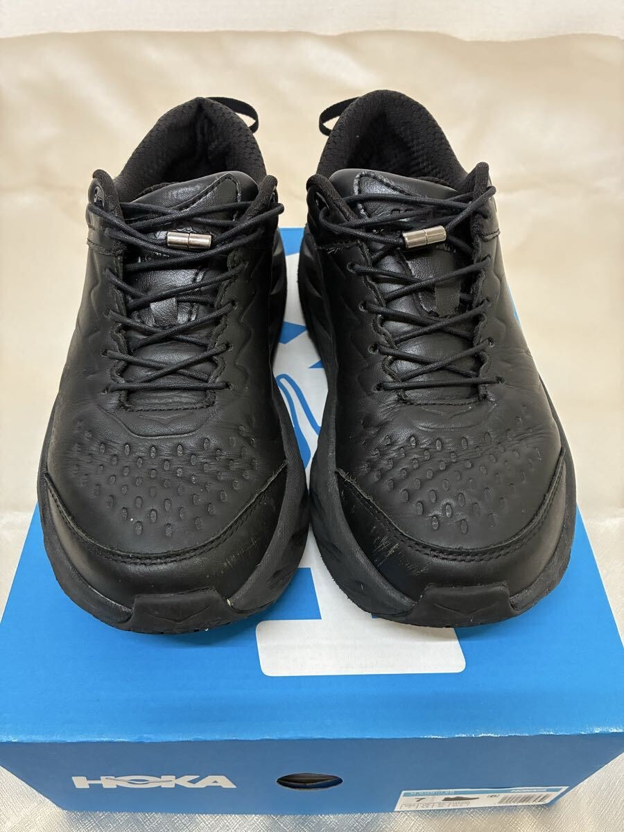 ホカオネオネ　本革　ボンダイSR 25 オールレザー　厚底　トレイル　ブラック　本革　ギャルソン　BONDI SR ホカオネオネ スニーカー