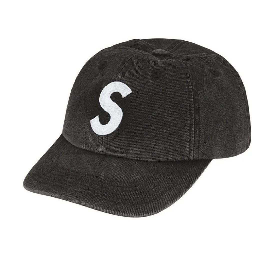 オンライン完売 Supreme Pigment S Logo 6-Panel シュプリーム エスロゴ キャップ ブラック Coated