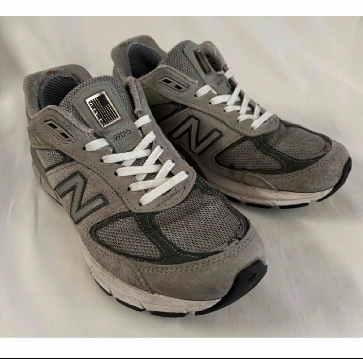 【中古品】ニューバランス 990V5 MADE IN USA 25.0cm ニューバランス グレー New Balance USA スニーカー USA製 balance