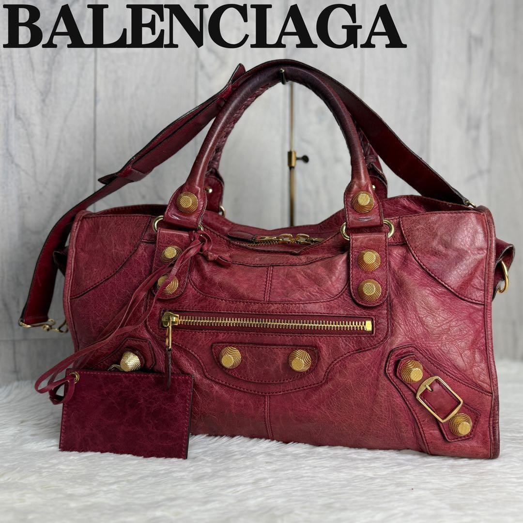 C (やや傷や汚れあり)】BALENCIAGA GIANT CITY BAG GOLD バレンシアガ