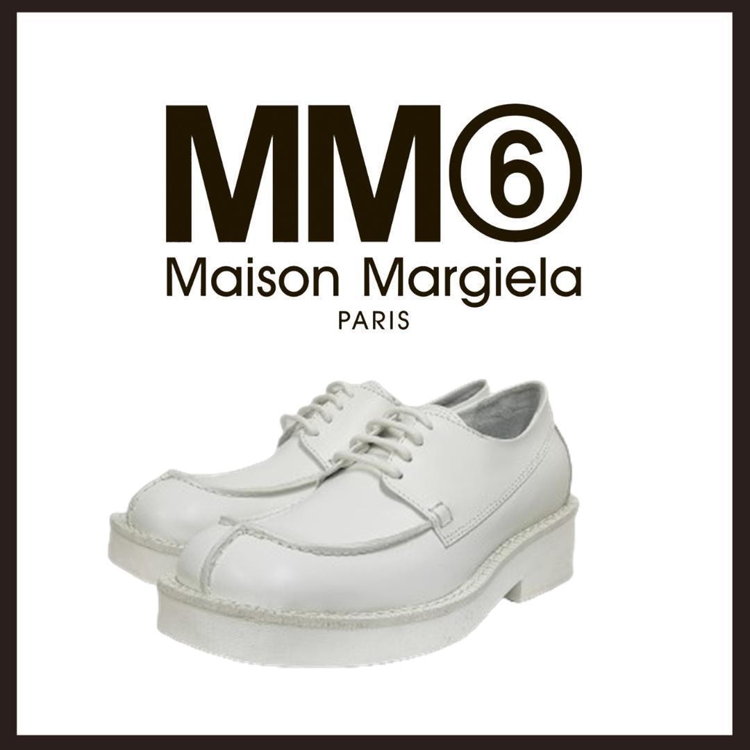 ○★新品 未使用 MM6 メゾンマルジェラ レースアップシューズ ドレスシューズ ホワイト 25cm相当（Maison Margiela）○●