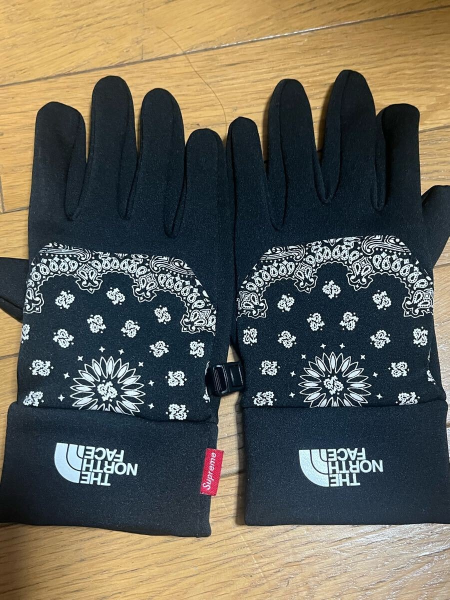 Supreme × NORTH FACE Bandana Etip Glove 黒　シュプリーム　ノースフェイス　Mサイズ