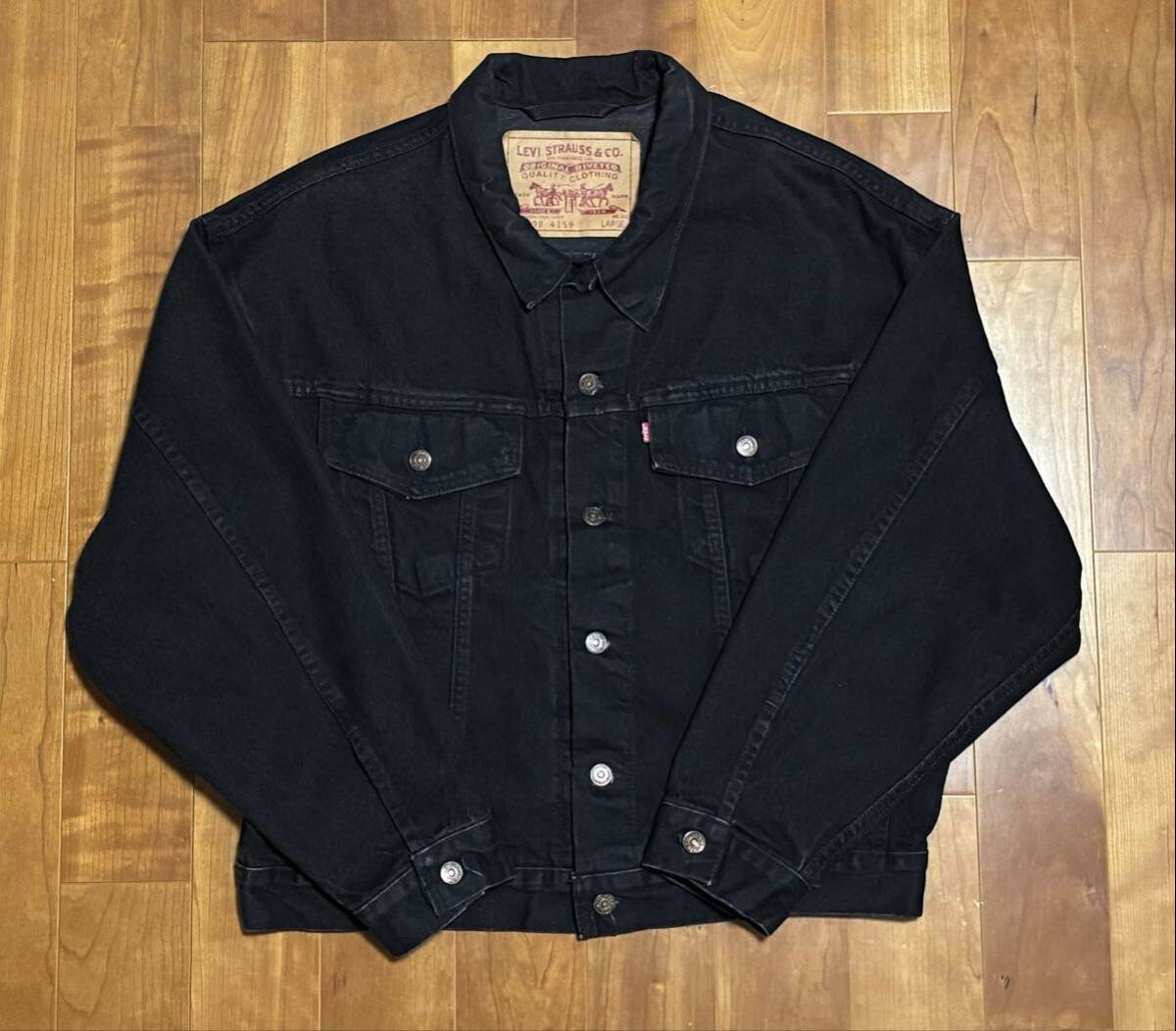 Levi’s 70598 後染めサルファブラック USA製 Large 真っ黒バキバキコンディション