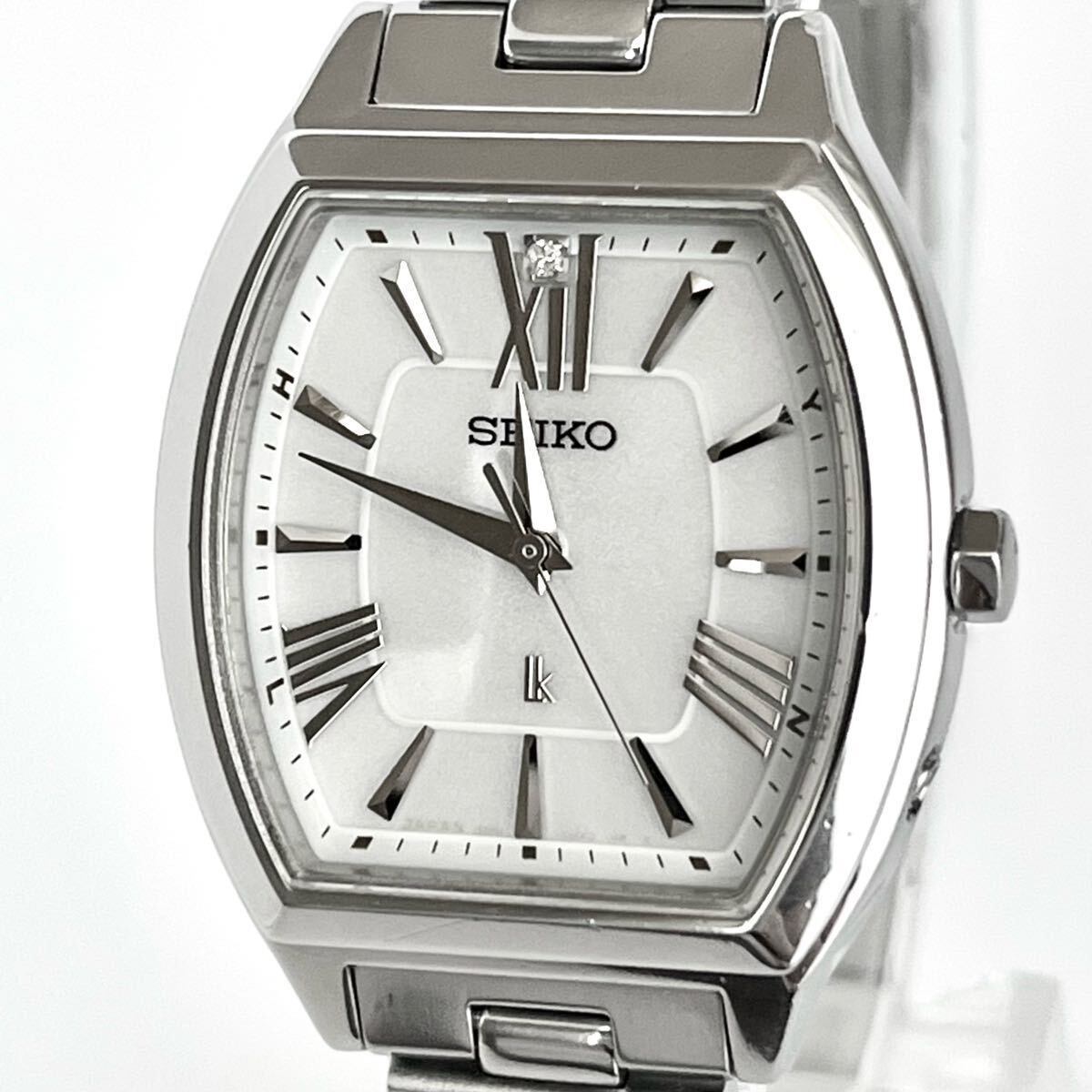 【稼働】磨き済み セイコー SEIKO ルキア LUKIA レディース 腕時計 電波ソーラー 美品 シルバー s2133