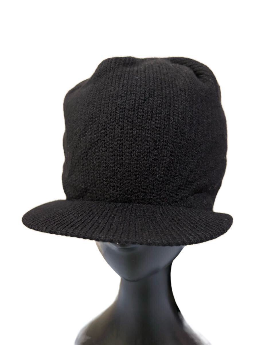 NEIGHBORHOOD×fragmentdesignカシミヤ混ツバ付きニットキャップ 黒 F ネイバーフッド フラグメントデザイン デッドストック