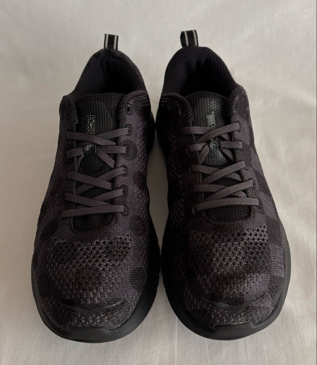 【美品】希少EG×HOKA HUPANA 2 25cm ドット チェッカー 別注 ブラック 黒 スニーカー ランニングシューズ