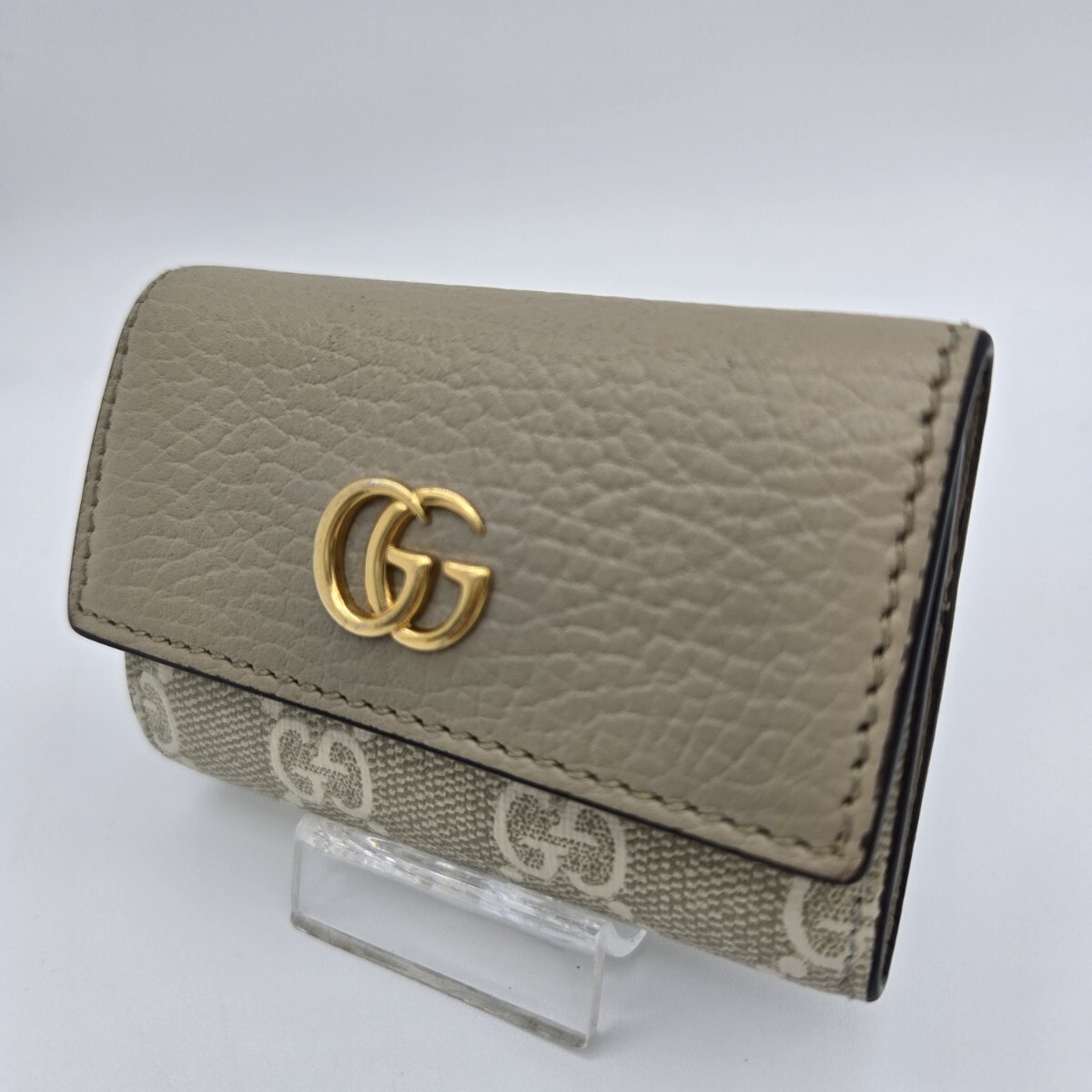 GUCCI グッチ GGマーモント キーケース GGスプリーム レザー ピンクベージュ