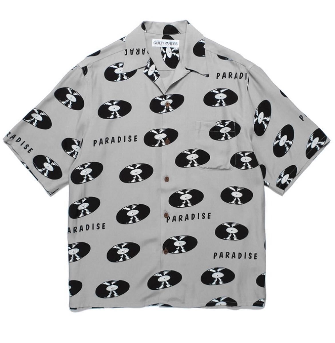 人気カラー　ワコマリア　レコードアロハシャツ　グレー　Lサイズ 新品・未使用(ワケあり)】WACKO MARIA RECORDS HAWAIIAN SHIRT
