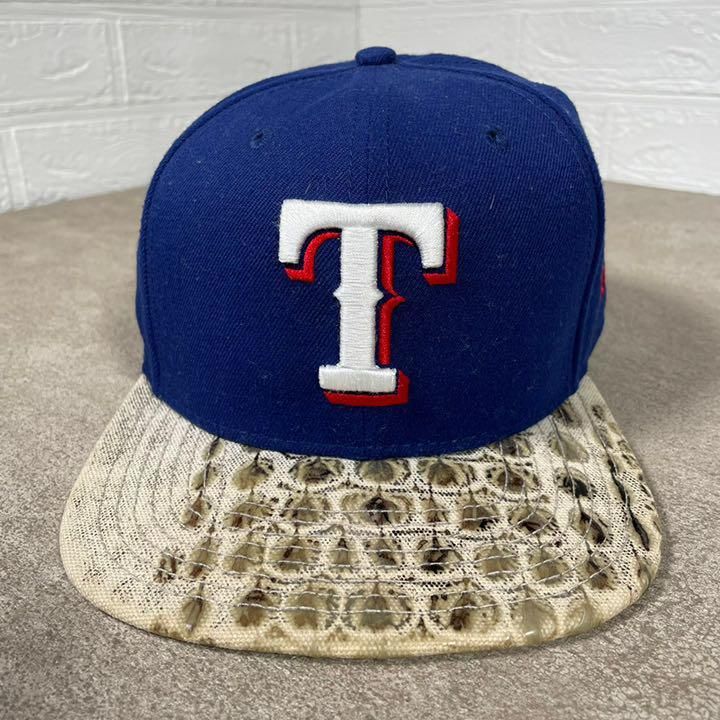 未使用 Newera ニューエラ キャップ クロコ 型押し 帽子 T ブルー