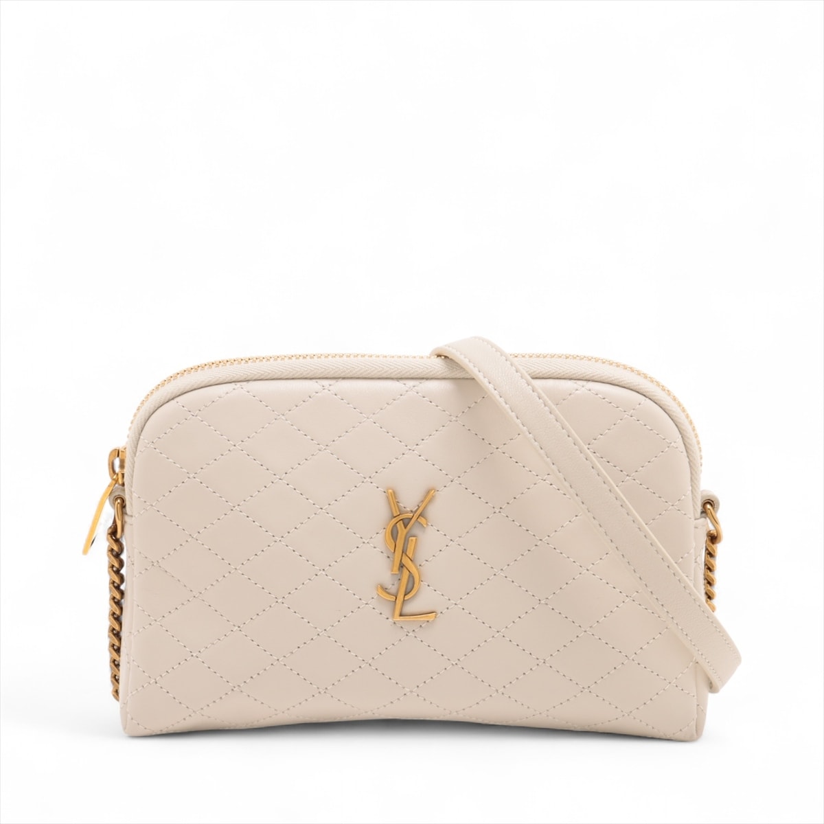 SAINT LAURENT　サンローラン　ギャビー　カメラバッグ　レザー　ショルダーバッグ　ベージュ　733667　YSL　カサンドラ　クロスボディ
