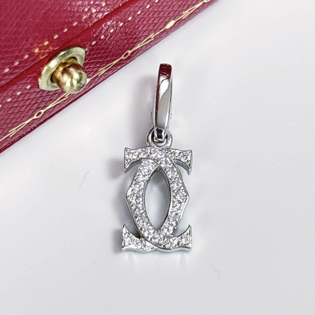 【新品仕上げ】カルティエ　2C ダイヤ　ホワイトゴールド　チャーム CARTIER/カルティエ】 2Cチャーム ダイヤモンド ペンダント
