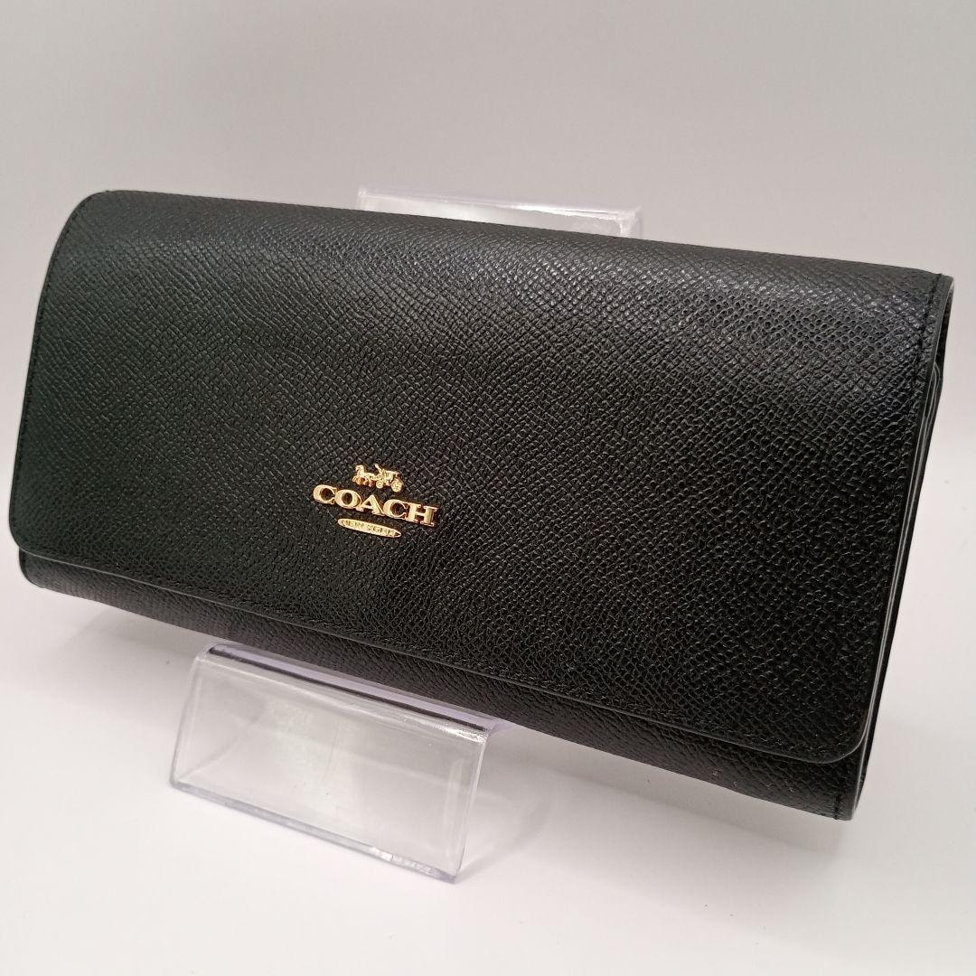 C (やや傷や汚れあり)】【中古】 コーチ 長財布（かぶせ蓋