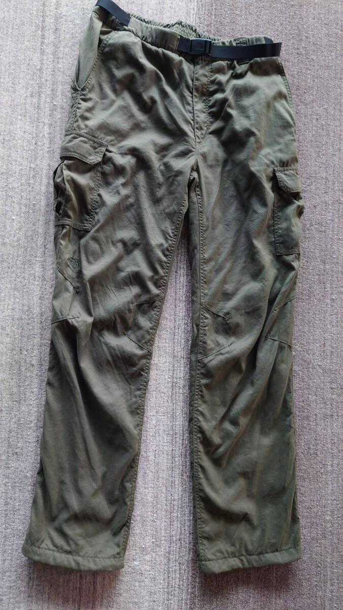  ＜美品・生産完了品＞ メンズXL THE NORTH FACE ザ・ノース・フェイス カーゴライニングパンツ NT57744 防寒 導電光電子起毛 色：カーキ
