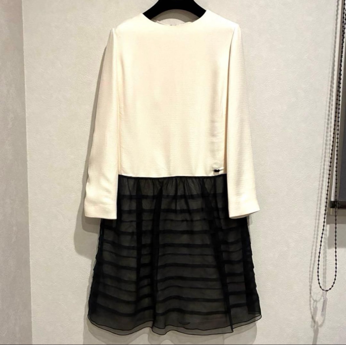 シャネル シフォン ツートン ワンピース ミニドレス 2022 美品