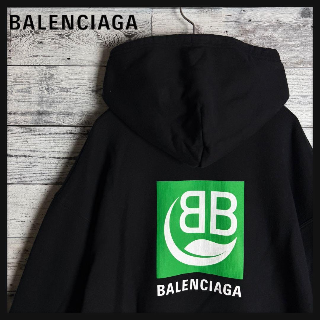 【希少デザイン】バレンシアガ☆ バックプリントロゴ入り スウェット パーカー BALENCIAGA(バレンシアガ) 19AWバックロゴプリント スウェット